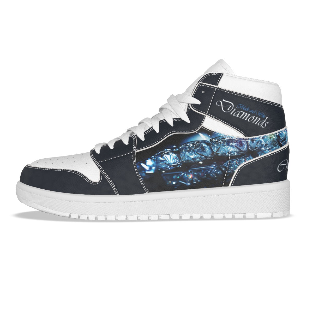 Men's Blackk and White Diamonds Sneakers