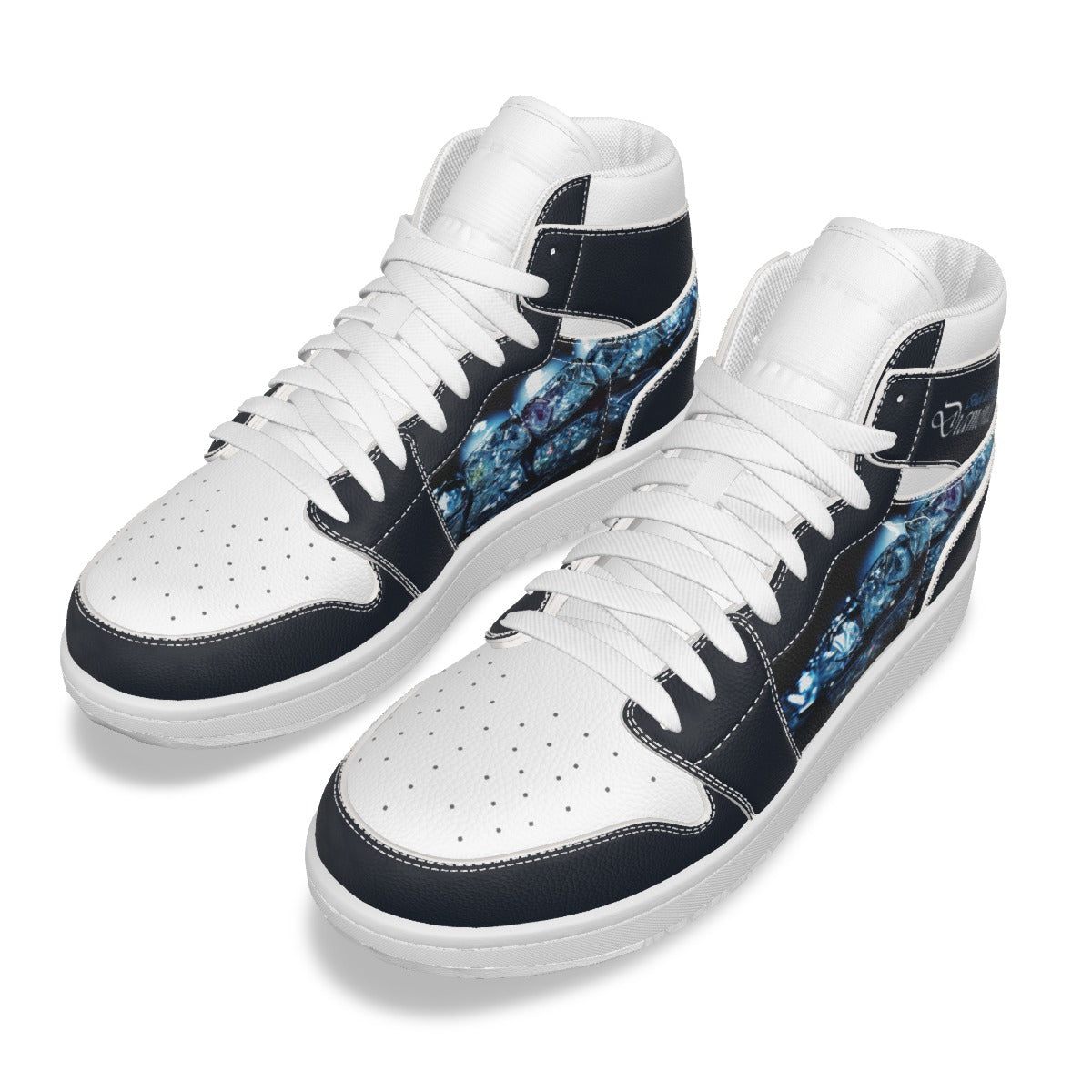 Men's Blackk and White Diamonds Sneakers