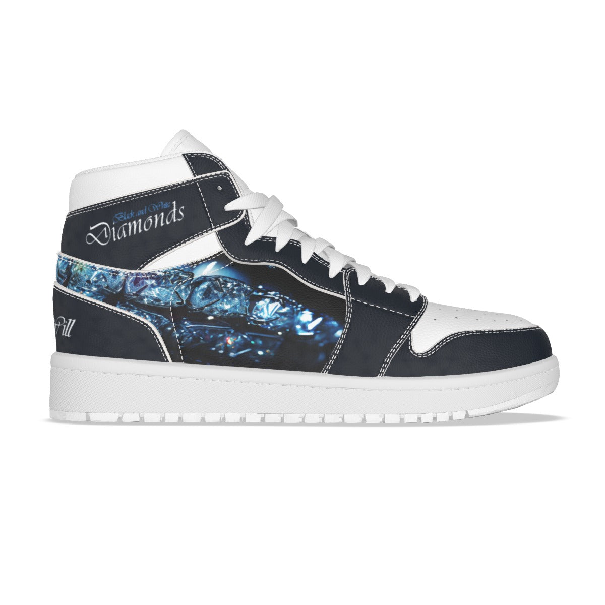 Men's Blackk and White Diamonds Sneakers