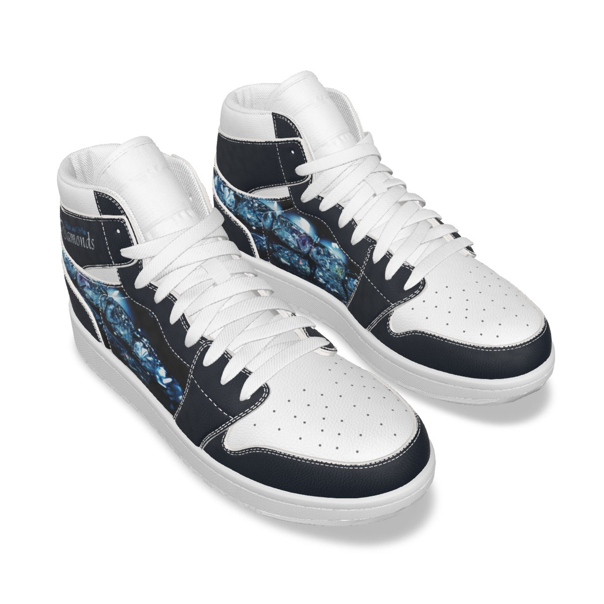 Men's Blackk and White Diamonds Sneakers